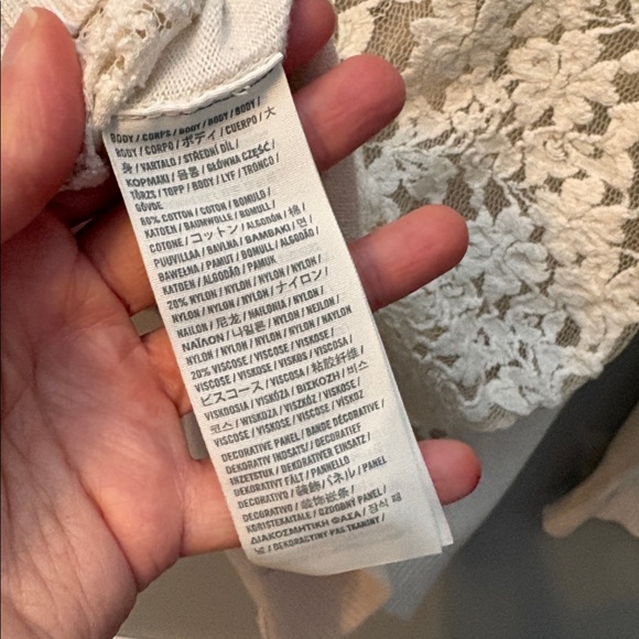 💥2/$33💥 Hollister Cream Button Up Cardigan with Lace Back - Picture 9 of 10